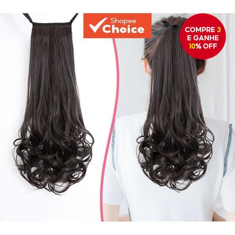 Peruca De Rabo De Cavalo Curto Ondulado – Extensão De Cabelo Bob Com Faixas De Aparência Natural Para Mulheres Alto Mode