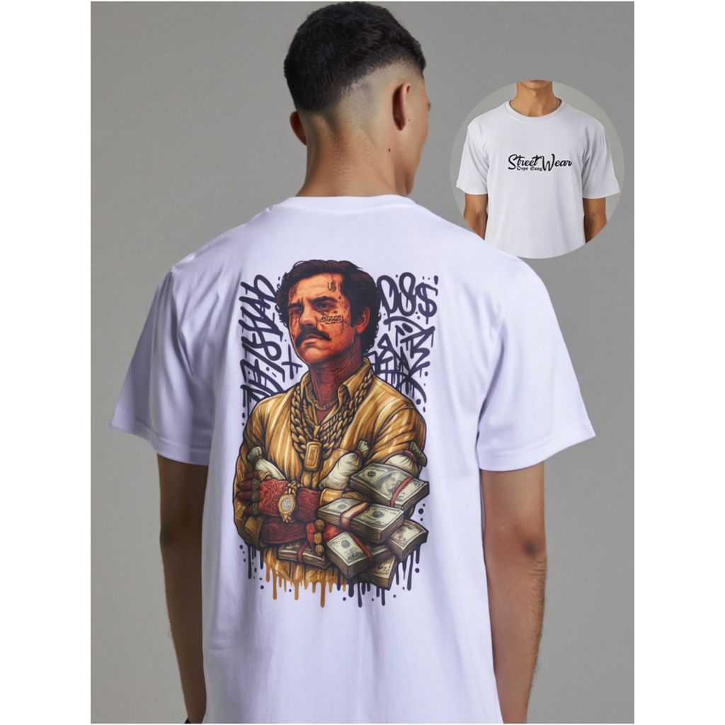 Camiseta Unissex Streetwear 100% Algodão Estampa Escobar Pablo 2026 Camisa Premium