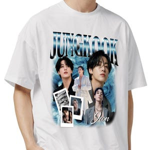 Camiseta Oversized Masculina Feminina Jungkook BTS Estilo Bootleg, Camiseta Kpop Streetwear Vintage, Camisa Casual