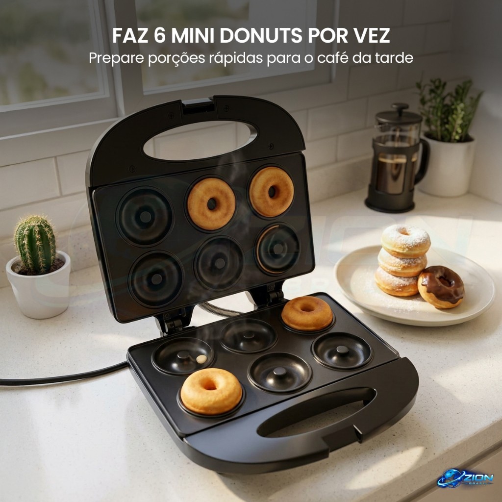 Máquina De Rosquinhas Elétrica 110v Mini Donuts Antiaderente Compacta Para Café Lanches Festas Casas