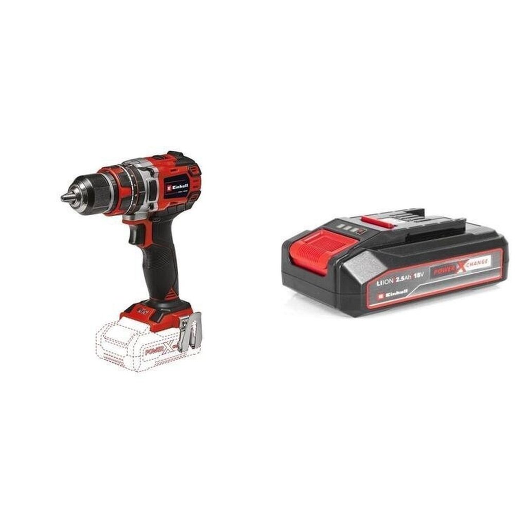 Kit Parafusadeira/Furadeira Impacto Te-Cd 18/50 com Bateria Power-X-Change 18V 2,5 Ah Li Einhell Preto