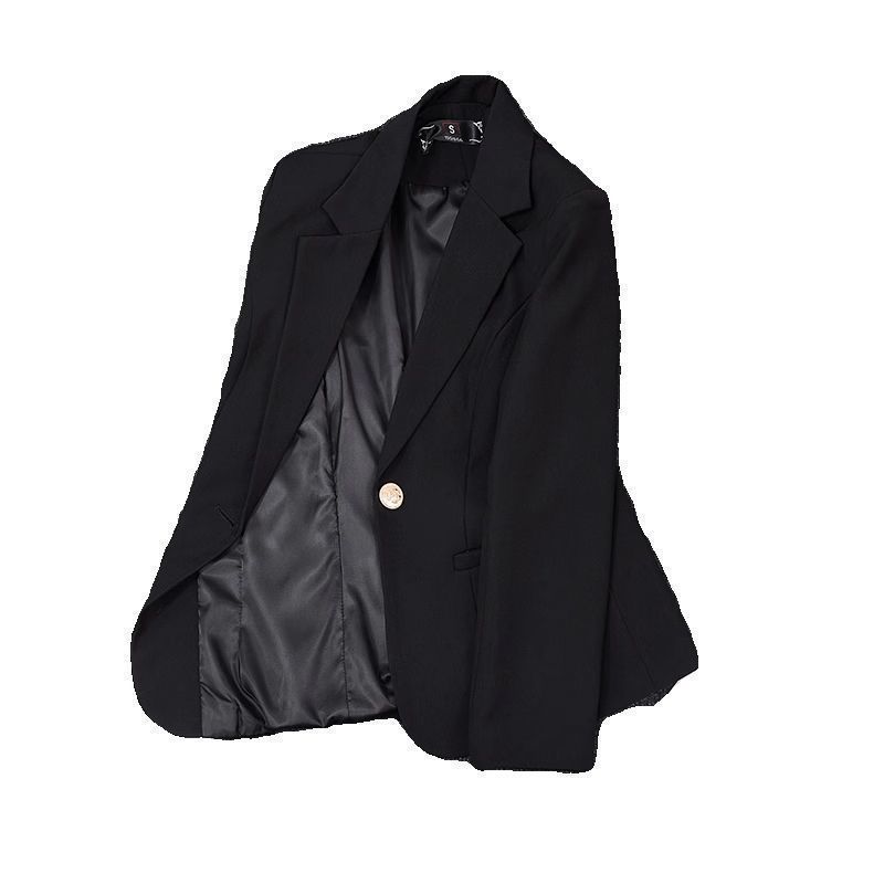 Blazer preto feminino primavera outono 2025 novo estilo primavera outono High-End sentimento senhoras Casual pequeno fin