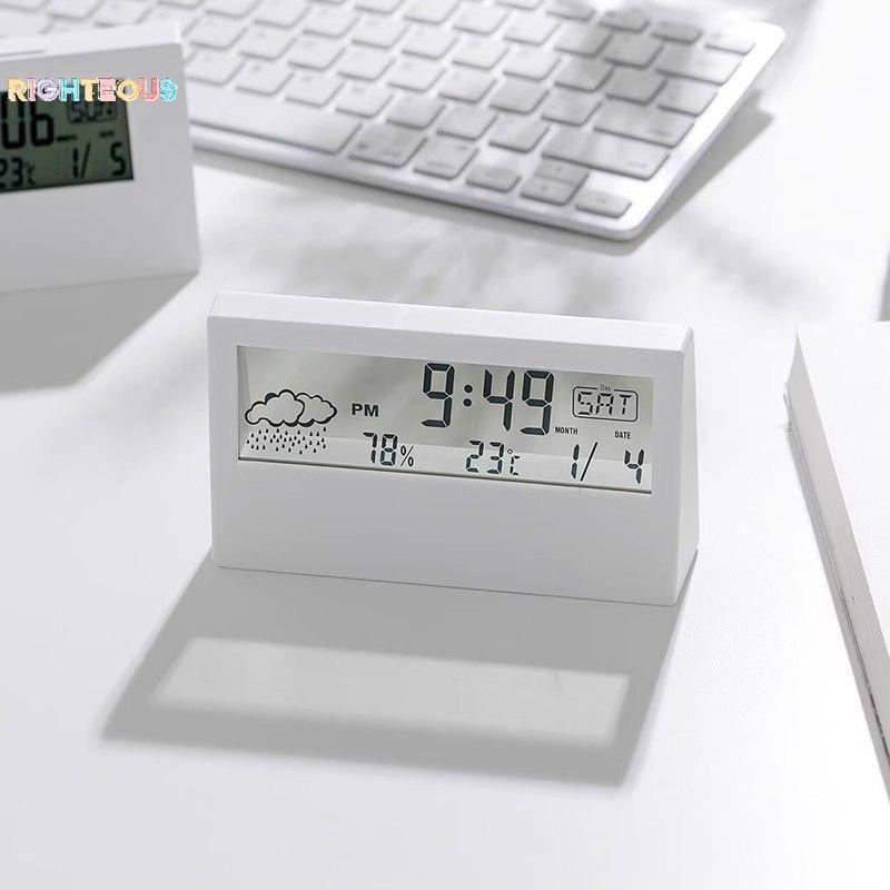 Rightrous Digital Termo Higrômetro Clo 3 Em 1 Tela Grande Alarme Estação Meteorológica Interna Para Cozinha Mesa De Escr