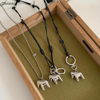 [Dhiint] Novo colar longo com um pequeno pingente de cavalo, adequado tanto para homens quanto para mulheres, acessório 