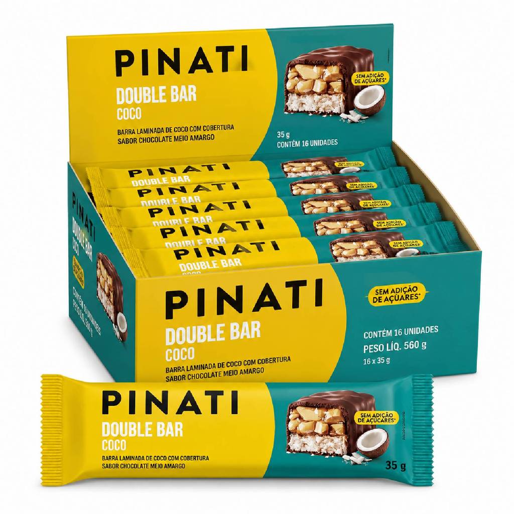 PINATI Double Bar Coco 35g S/ Ad Açucar (Display 16und)