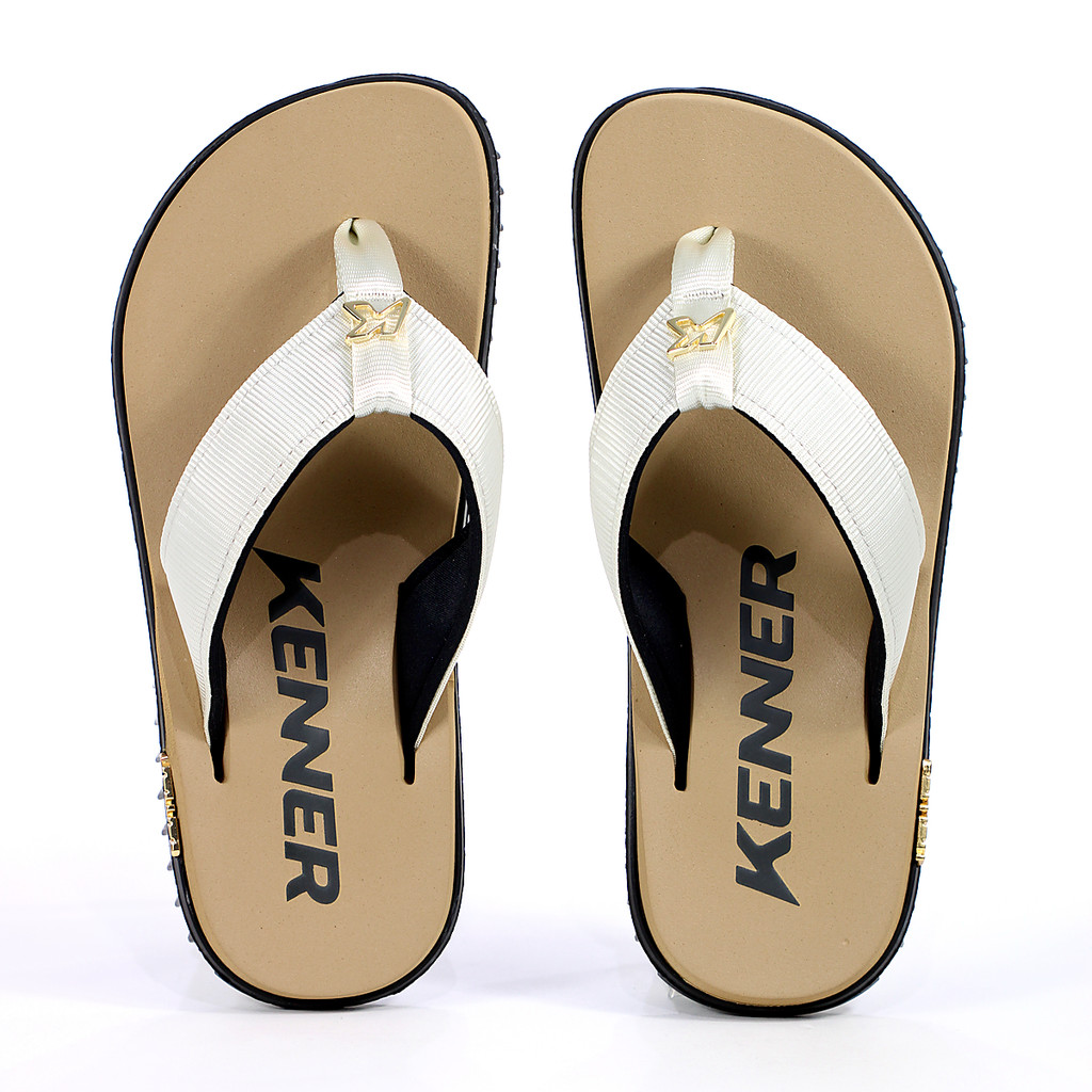 Chinelo Kenner Kivah Marrom e Off White - Juvenil