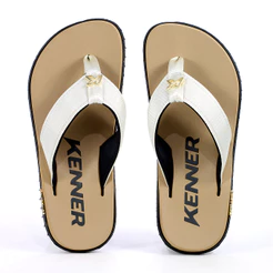 Chinelo Kenner Kivah Marrom e Off White - Juvenil