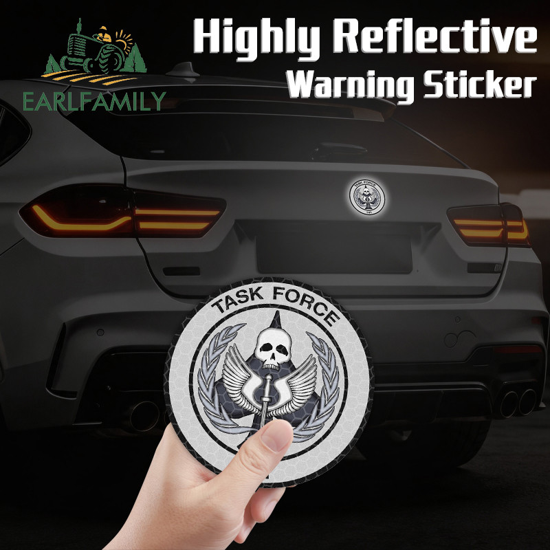 EARLFAMILY TASK FORCE 141 Emblema Gato Reflexivo E Mangético Adesivos De Carro Vintage Motor Pára-Brisa Bicicleta Elétri