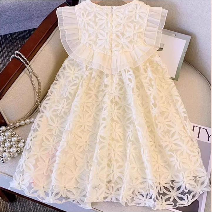 Vestido de Princesa de Verão para Meninas de 2 a 10 Anos, Vestido de Festa de Renda para Crianças JATU
