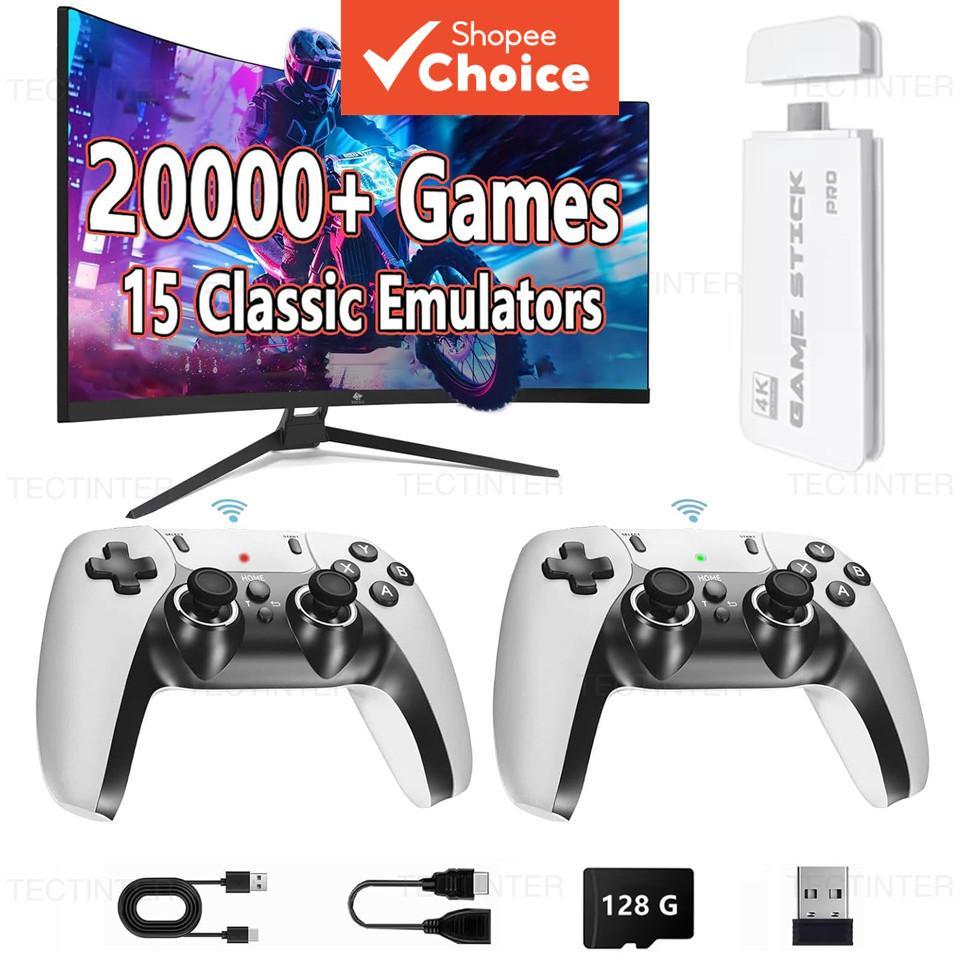 Console de Videogame TV 4K Game Stick M15, Videogame Portátil Retrô com Controle Sem Fio Gamepad