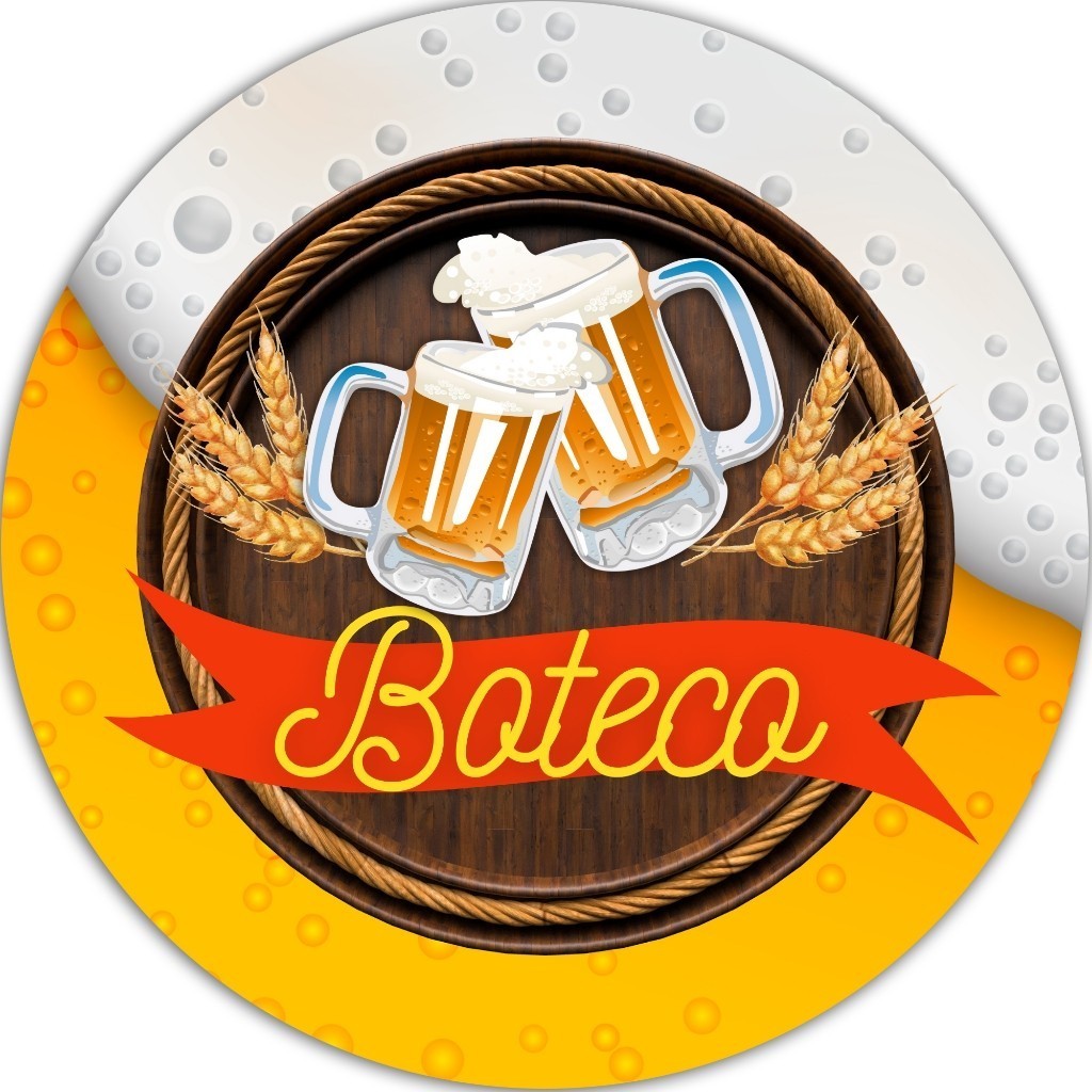 Capa Painel Redondo 150x150 Boteco Tecido Sublimado Festa Tema Bar Chopp Decoracao Estilo Balcao Letreiros Vintage