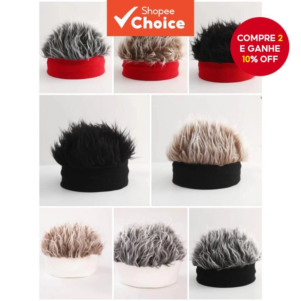 Gorro De Malha Unissex Coreano Peruca Na Moda Estiramento Chique Versátil Para Deslocamento Urbano Ao Ar Livre Casual