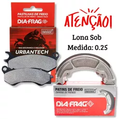 Kit Pastilhas + Lonas de Freio Pcx 150 2013-2018 Sob Medida 0.25 Diafrag
