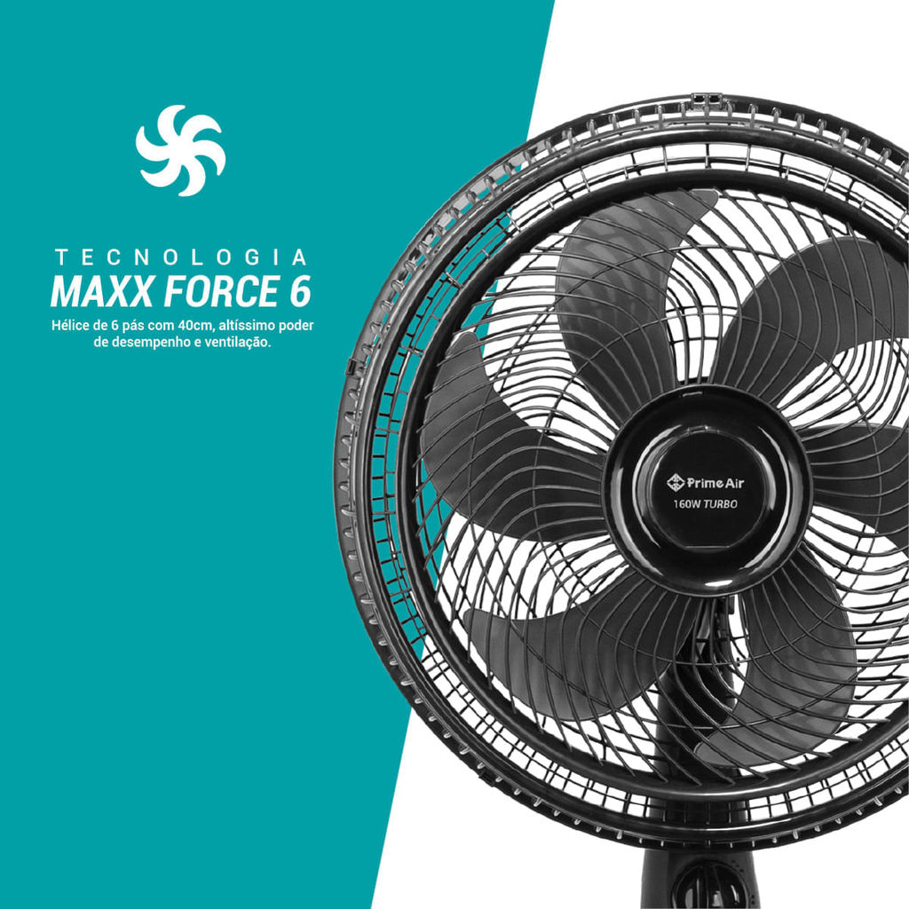 Detalhes do Ventilador de Coluna Prime Air Maxx Force 6 160W AVTE450