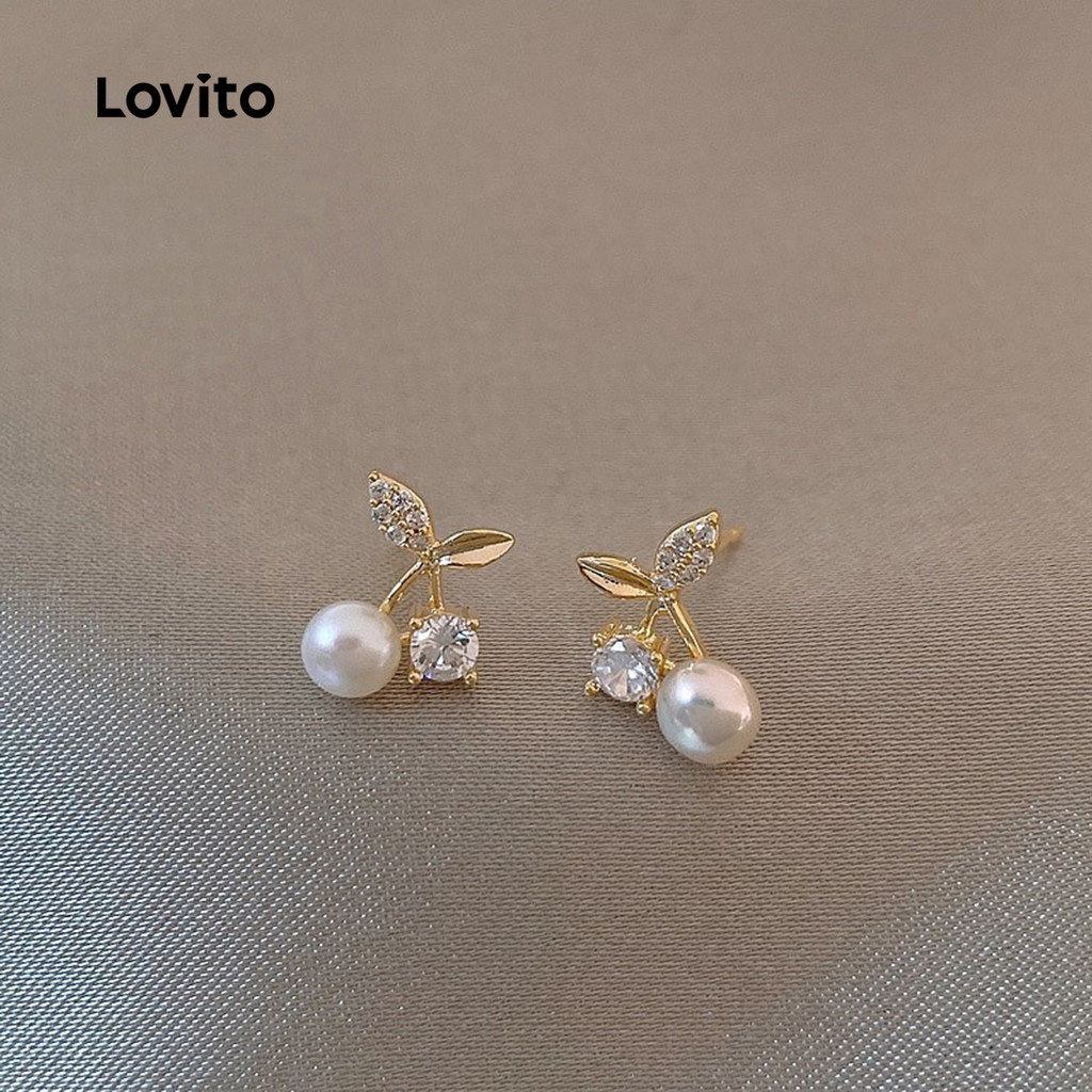 Detalhes do Lovito Brincos Elegantes de Novo Estilo LFA105160