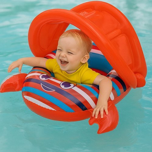 Bote Flutuante Infantil Aquatico Lazer Navegacao Vermelho Caranguejo