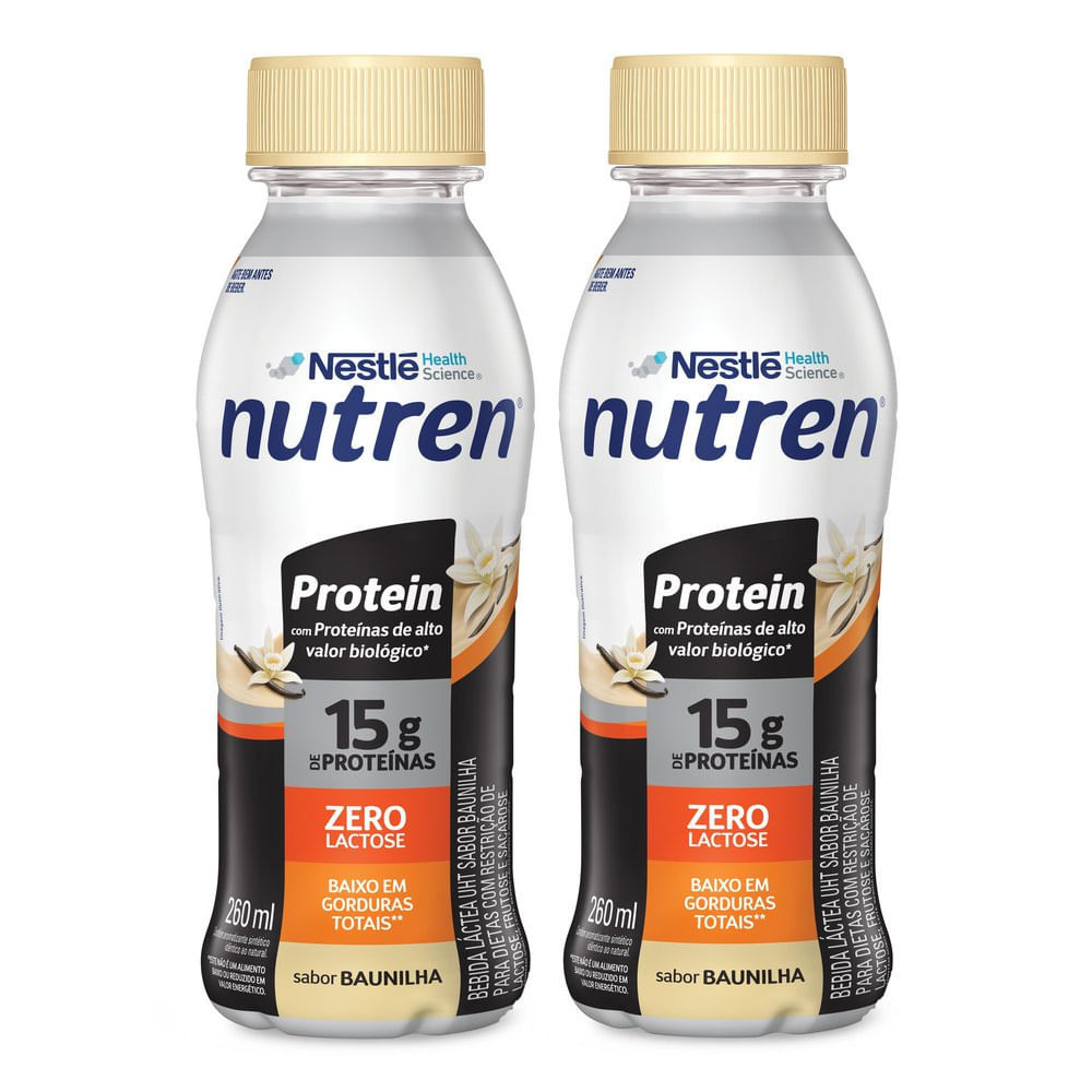 Kit 2 Bebida Láctea Nutren Protein 15g de Proteínas Baunilha 260ml em Oferta na Shopee