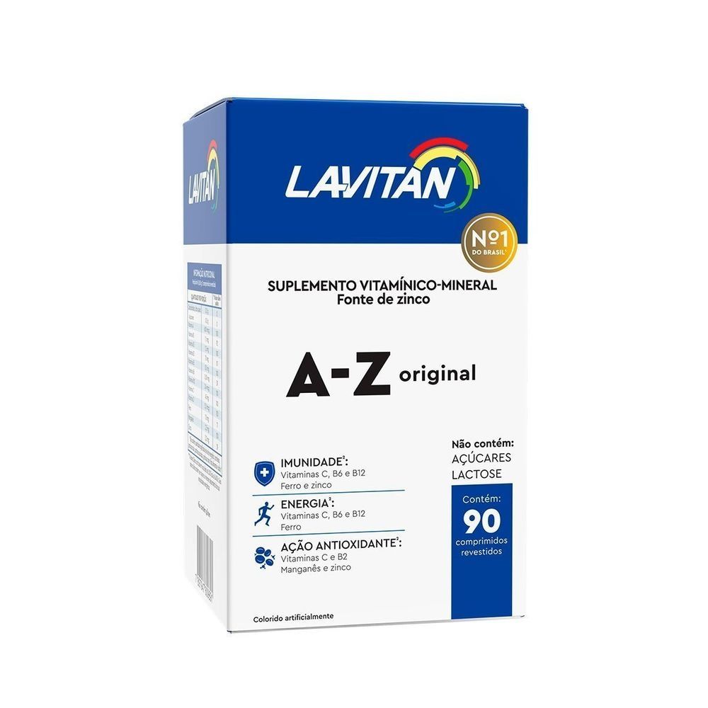 Suplemento Alimentar Lavitan A-Z Original Com 90 Comprimidos Revestidos em Oferta na Shopee