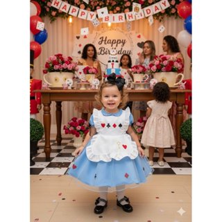 Vestido Princesa Belli Alice no Pais das Maravilhas em Oferta na Shopee