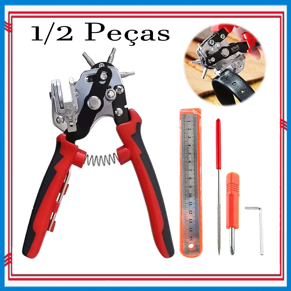 1/2 Peças Alicate Vazador - Furador Chinelo Couro Cinto - 6 Furos Perfurador Rotativo 6 Tamanhos Para Couro E Cinto