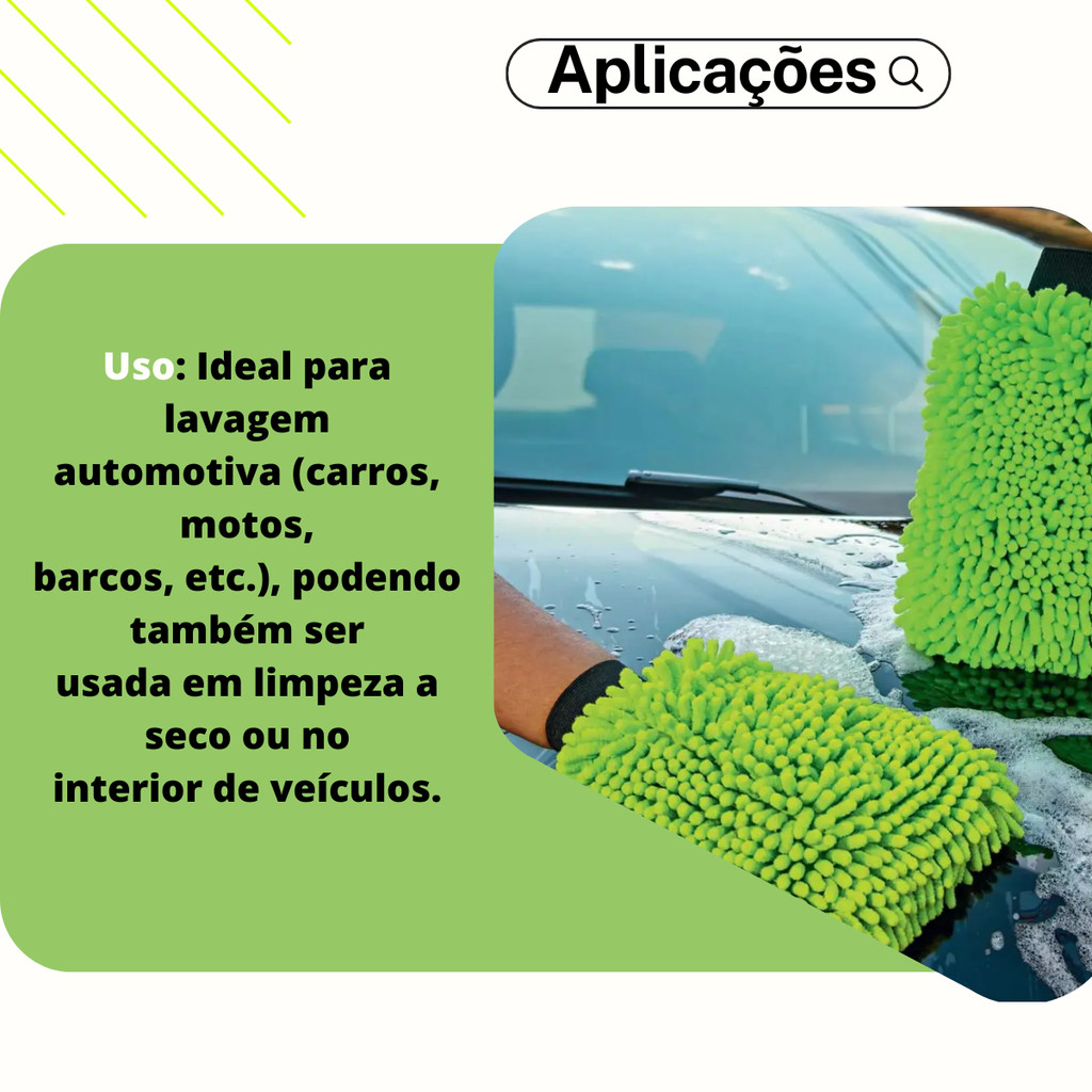 Luva Multiuso Microfibra 100% Limpeza Carro Moto e Geral Lado com Tentáculo e Microfibra · foto 2