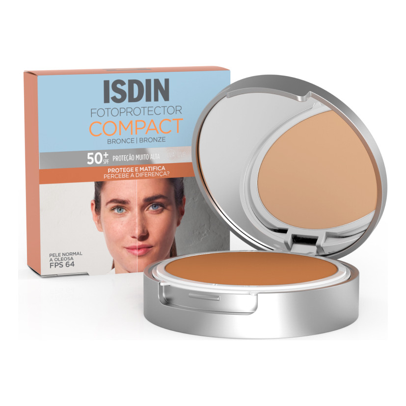 Isdin Protetor Solar Pó Compacto Cor Bronze Fps 50 10g em Oferta na Shopee
