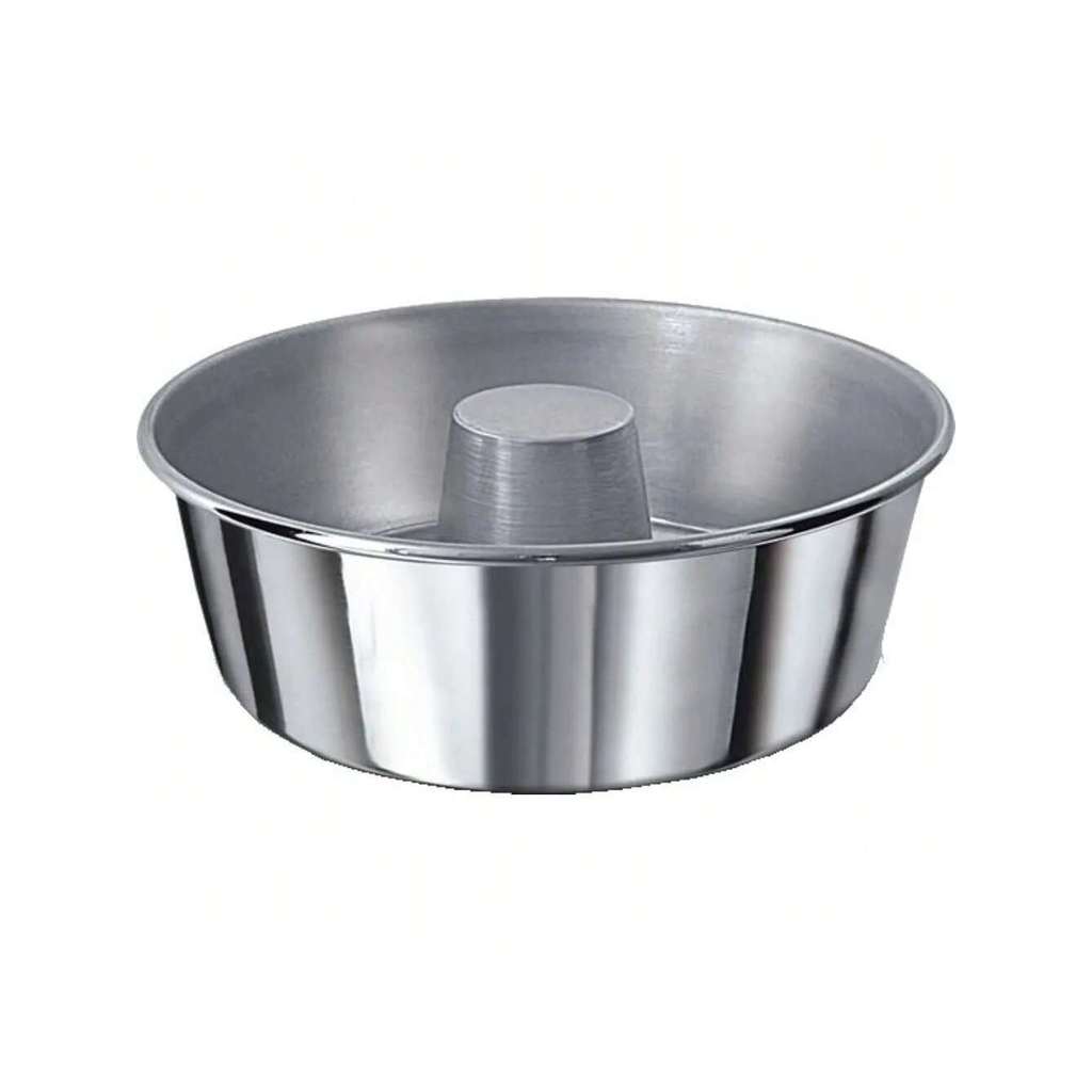 Forma de Bolo e Pudim - Assadeira Redonda com Furo - 26cm - Aluminio Polido - Tubo Forte Extra - PANAMI