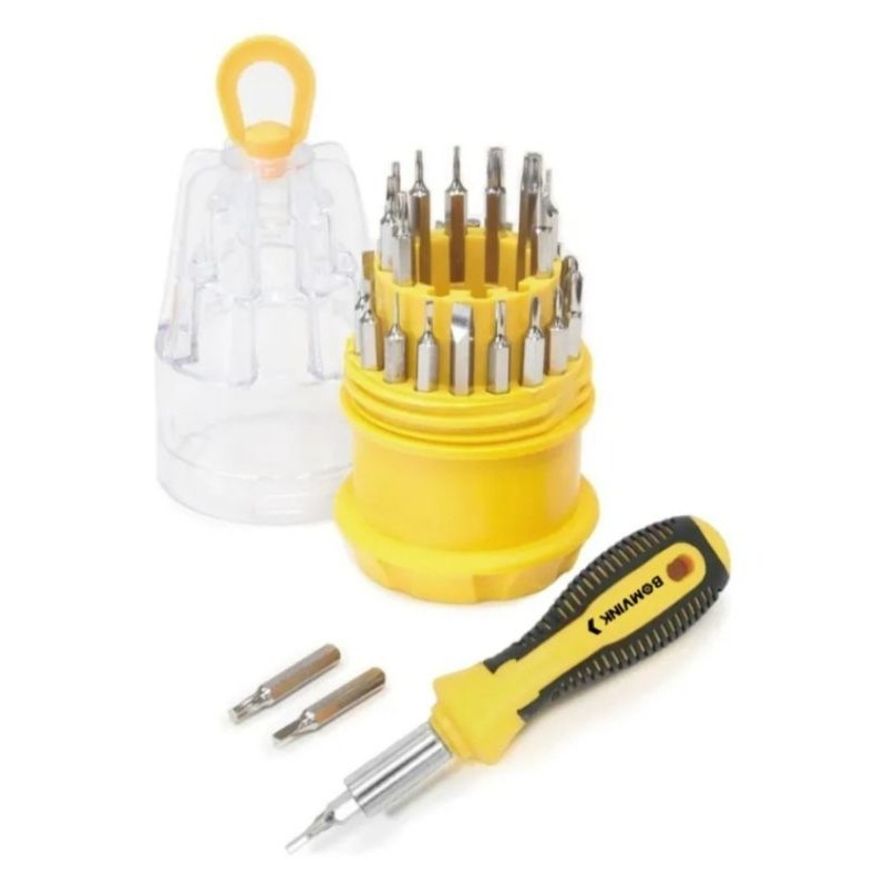 Kit de Chaves de Precisão 31 em 1 – Fenda, Torx, Philips – Conserto de Celular, Tablet e Notebook