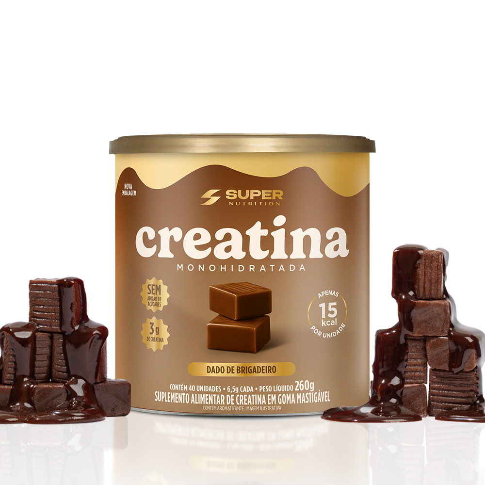 Caramelo de Creatina Sabor Brigadeiro (40 unidades) em Oferta na Shopee