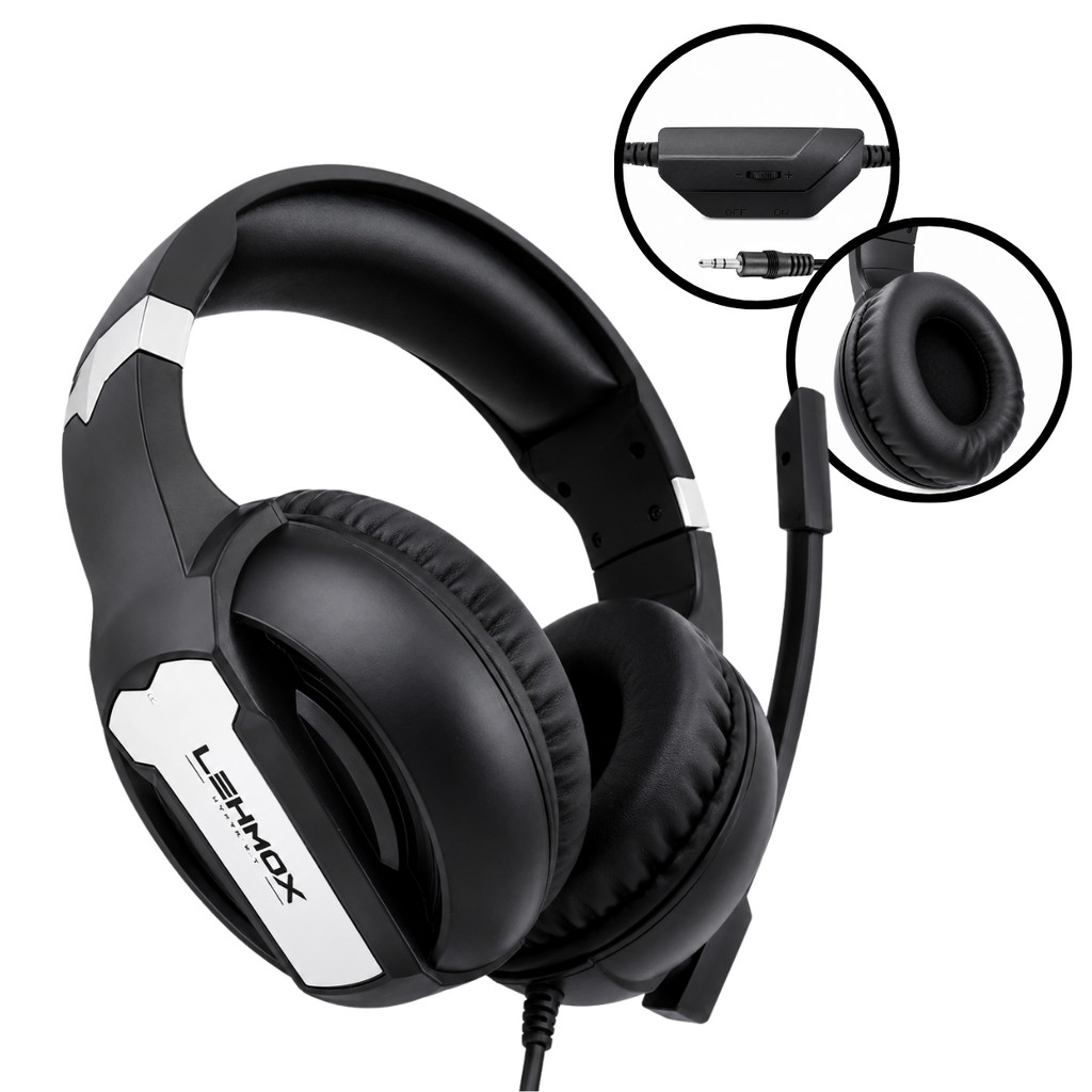 Headset Gamer Com Microfone Lehmox Hyper GT P2 3.5mm Drive 50mm Confortável Para Jogos