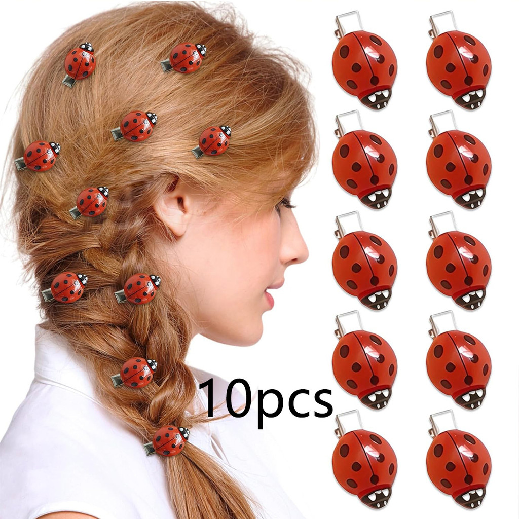 Conjunto De 10 Peças De Grampos De Cabelo De Joaninha De Abelha Fofa Da Moda Transfronteiriça mini Acessórios Para Estud
