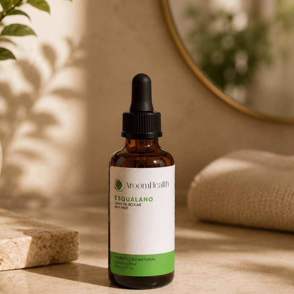 Esqualano Vegetal de Cana de Açucar Cabelo e Pele Fórmula Vegana 30 ml