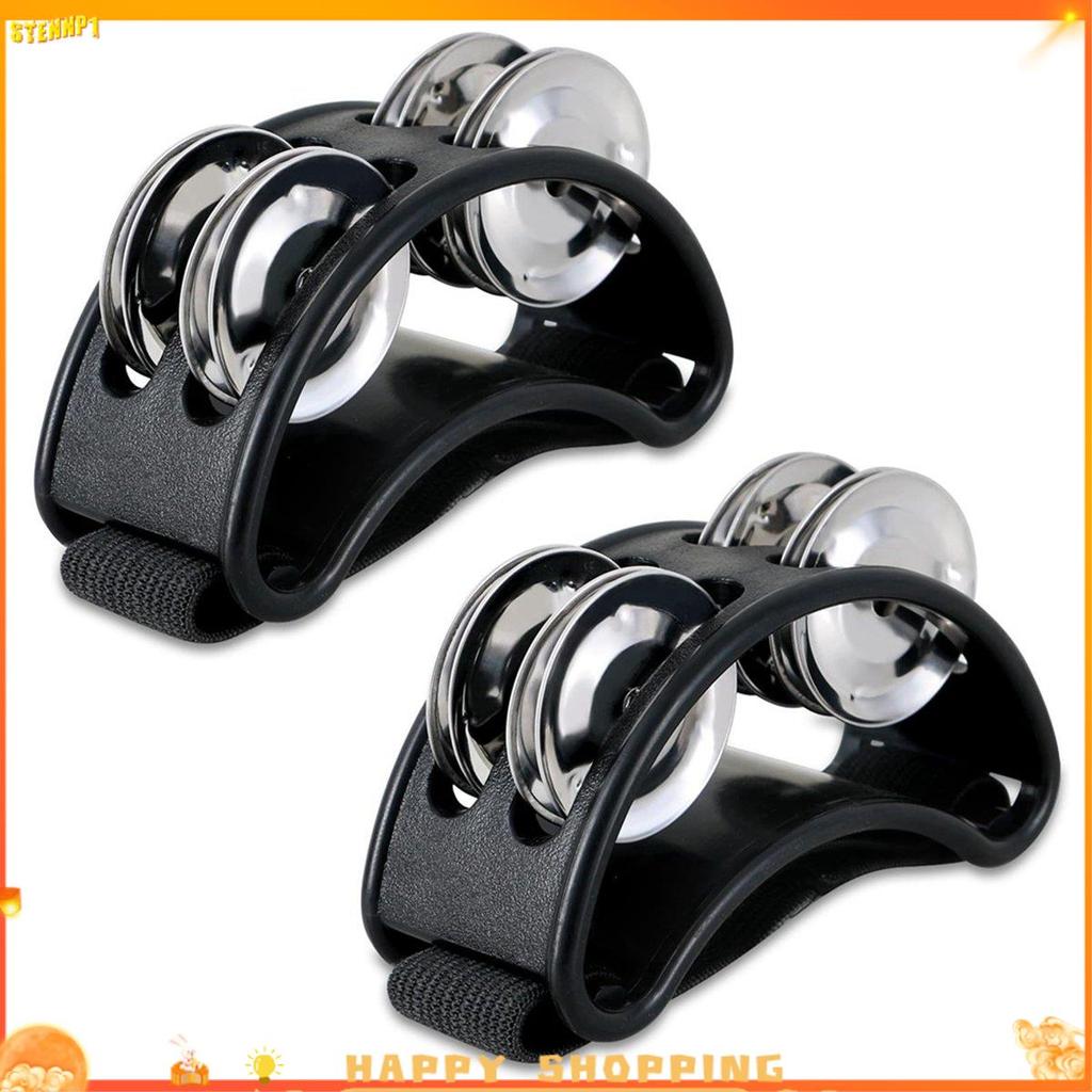 Prosperoneframebrj3 Alto-Falante 2 Pcs Percussão De Pandeiro De Pé , Pedal De Instrumento Musical Com Jingle Bells De Aç