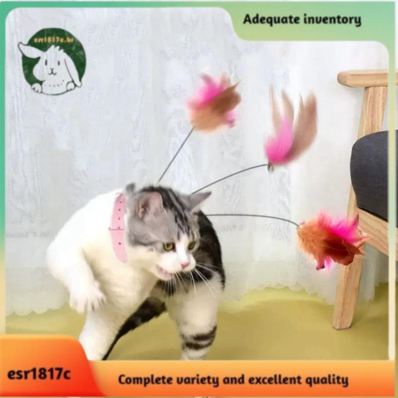 Brinquedos De Treinamento De Varinha De Teaser Rosa Com Coleira De Animais De Estimação De Sino Para Gatos