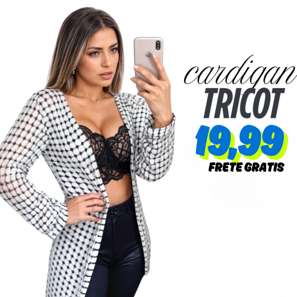 Kimono Feminino Cardigan Blusa Feminina Tricot Casaco Manga Longa Envio Imediato