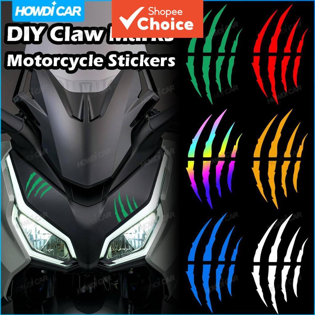 Adesivo Refletivo Garra de Motocicleta à Prova d'Água para Capacete de Moto e Acessórios de Scooter em Vinil