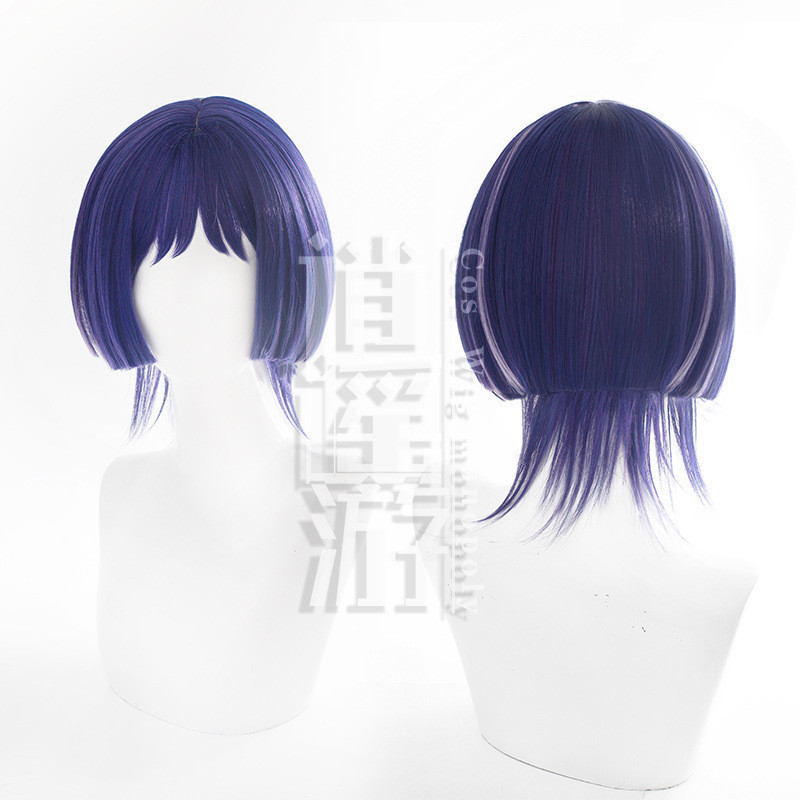 Yuanshen cos peruca Wanderer Sandman peruca cos pote tampa cabeça estilo jogo cabelo curto Anime simulação couro cabelud