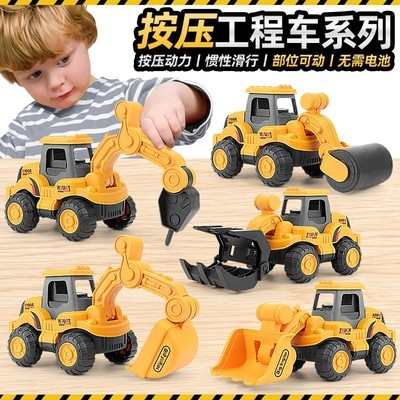 Empilhadeira de brinquedo infantil Máquina de empilhamento Bulldozer Máquina de perfuração de estrada Quebrando menino P