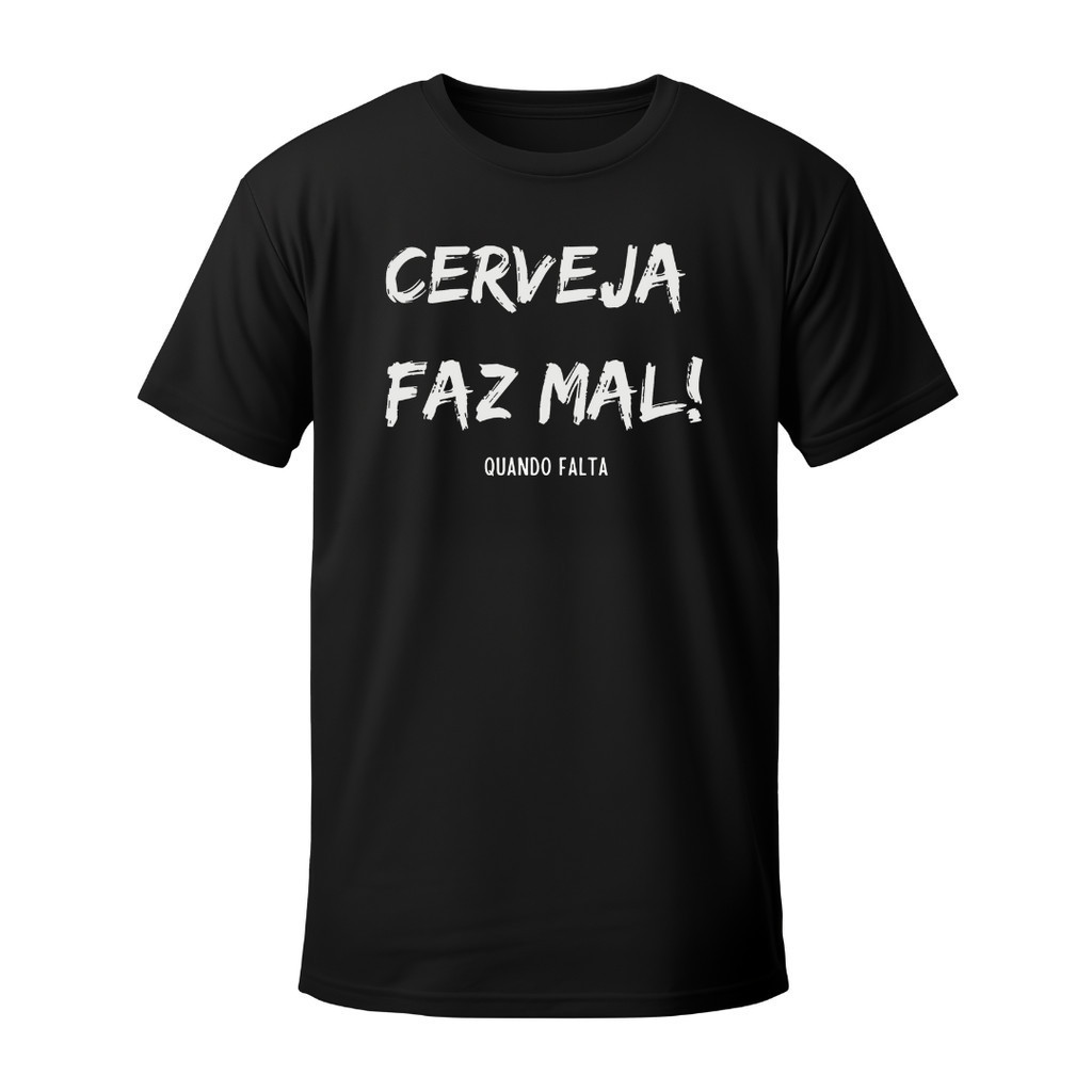 Camiseta Masculina Unissex Cerveja Faz Mal 100% Algodão 30.1 Estampada Manga Curta Camisa Engraçada