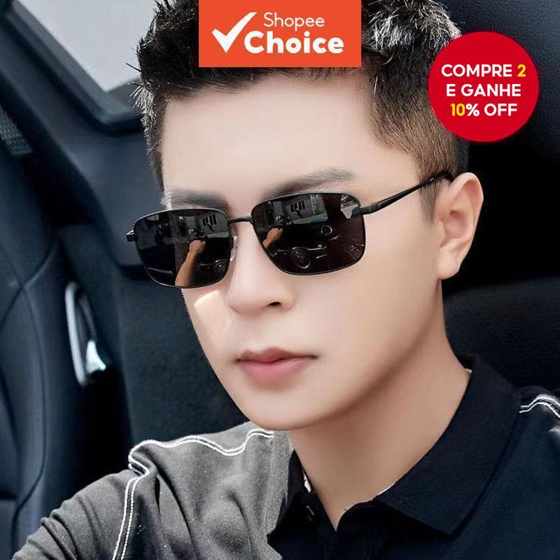 Óculos de Sol Masculino, Óculos de Sol Polarizados para Pesca, Óculos de Metal Resistentes a UV em Oferta na Shopee
