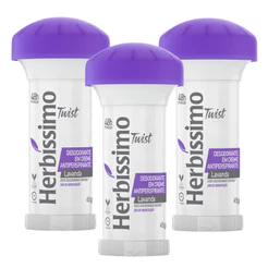 Kit Desodorante Twist Antitranspirante Lavanda Herbissimo 45g (3 unidades)