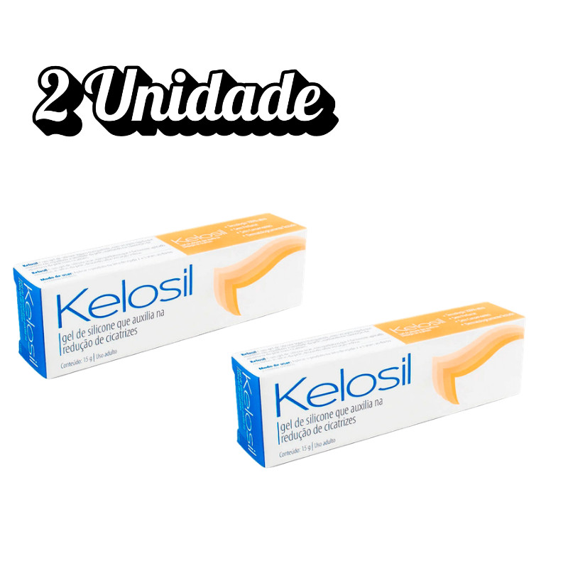 Kit 2 ou 3 Unds Gel Silicone Kelosil Original Redução Cicatriz e Queloide Pós Cirurgia Secagem Rápida ( Kit ou Unidade )