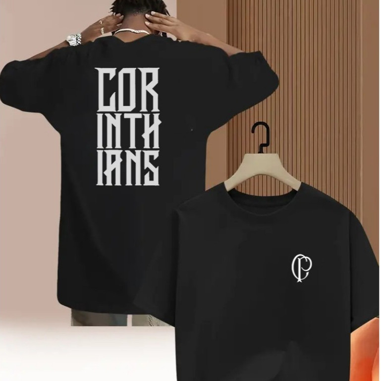 Camiseta Camisa Timão Futebol CORINTHIANS COSTAS + CP FRENTE Blusa Tshir