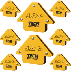 kit 8 Esquadro Magnético TECH 12kg Multiângulos 30° 45° 135° Solda Profissional