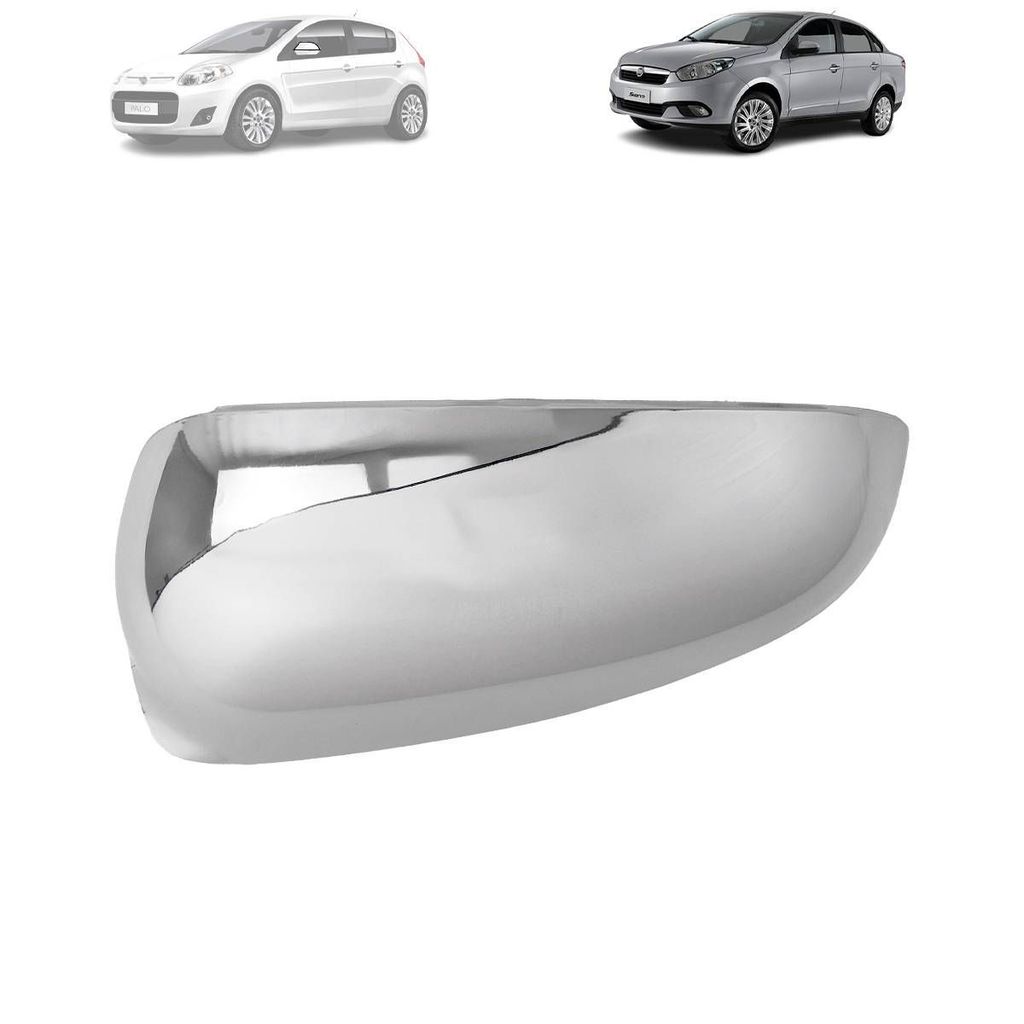CAPA RETROVISOR FIAT PALIO 2012 A 2025 GRAND SIENA (CROMADA) LADO ESQUERDO