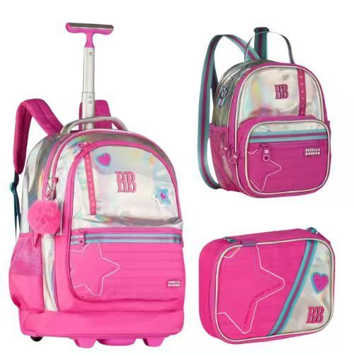 Kit Rebecca Bonbon Holográfico – Mochila + Lancheira + Estojo - Clio