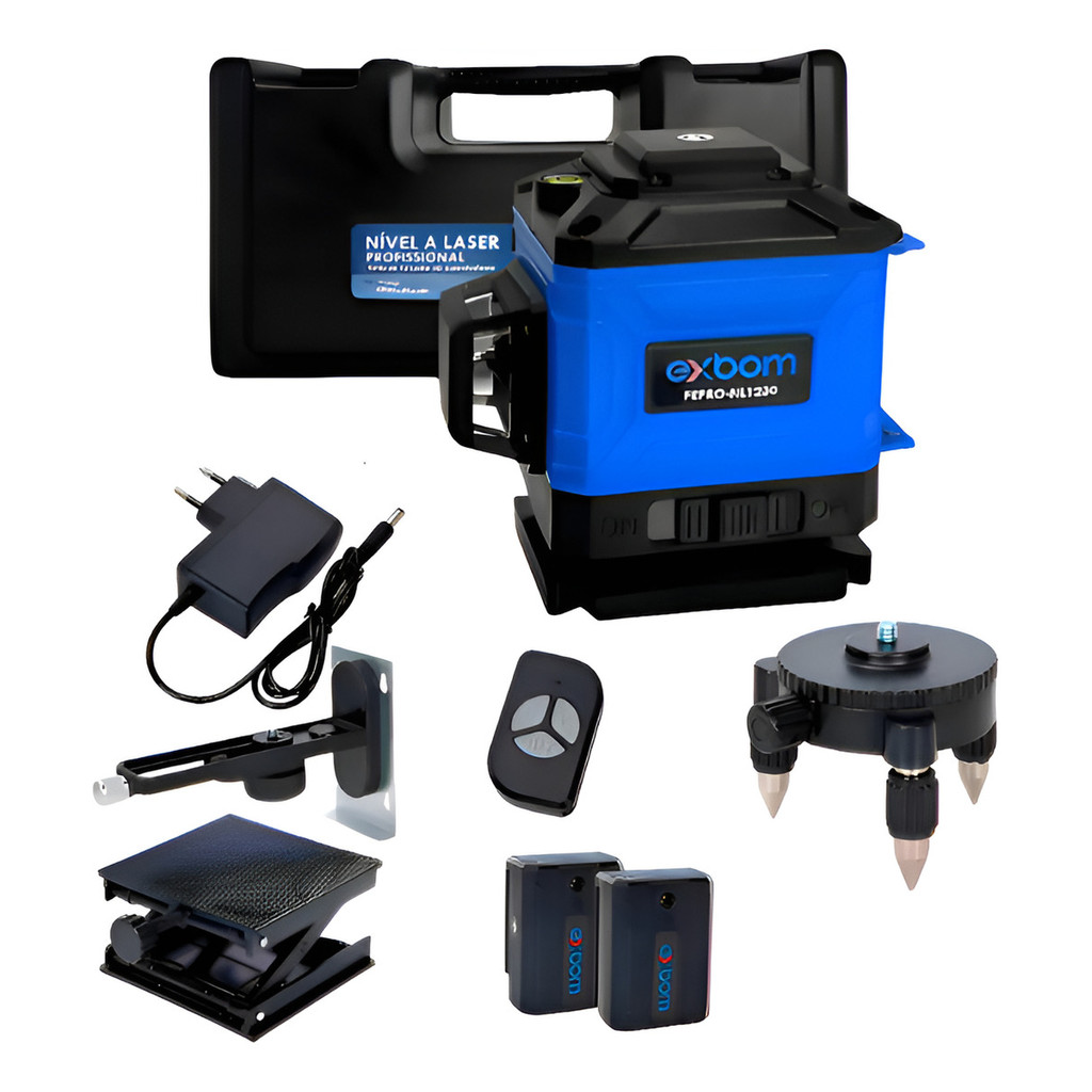 Nível Laser 3d Exbom 12 Linhas Verde Recarregável Com Maleta em Oferta na Shopee