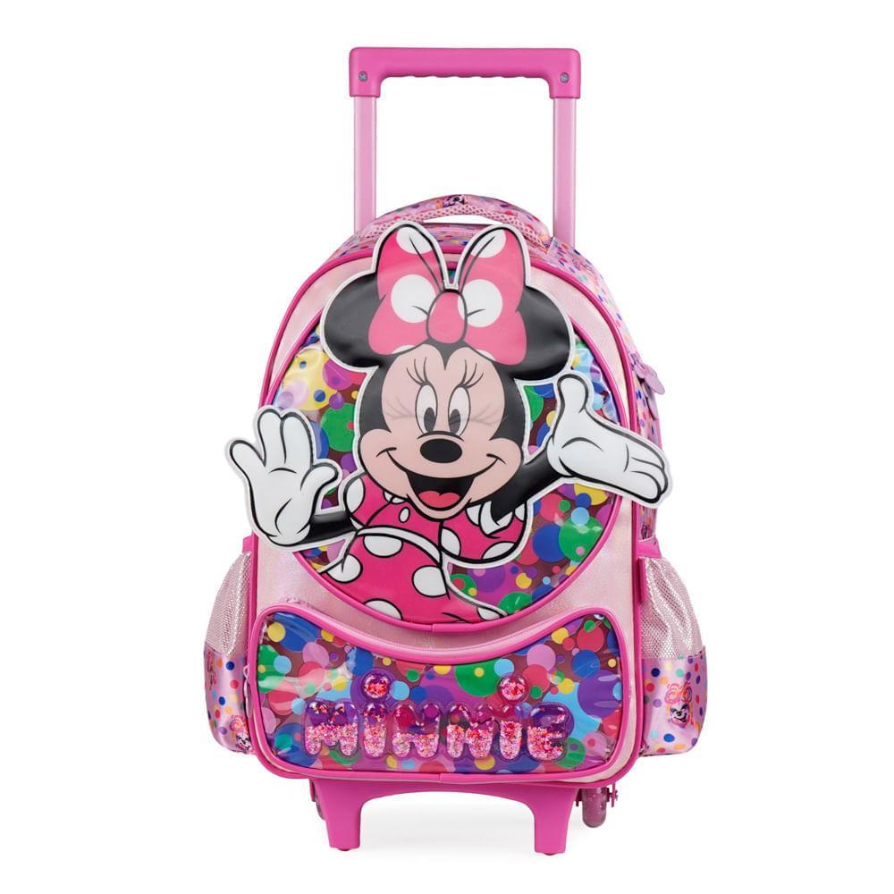 Mochila de Rodinhas Feminina Minnie Rosa em Oferta na Shopee