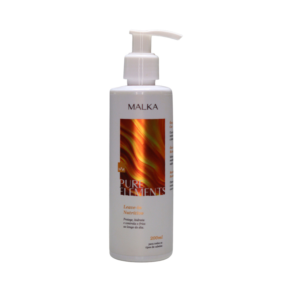 Leave-in para Cabelo Seco Antifrizz Protetor Térmico Nutrição Capilar Malka 200ml