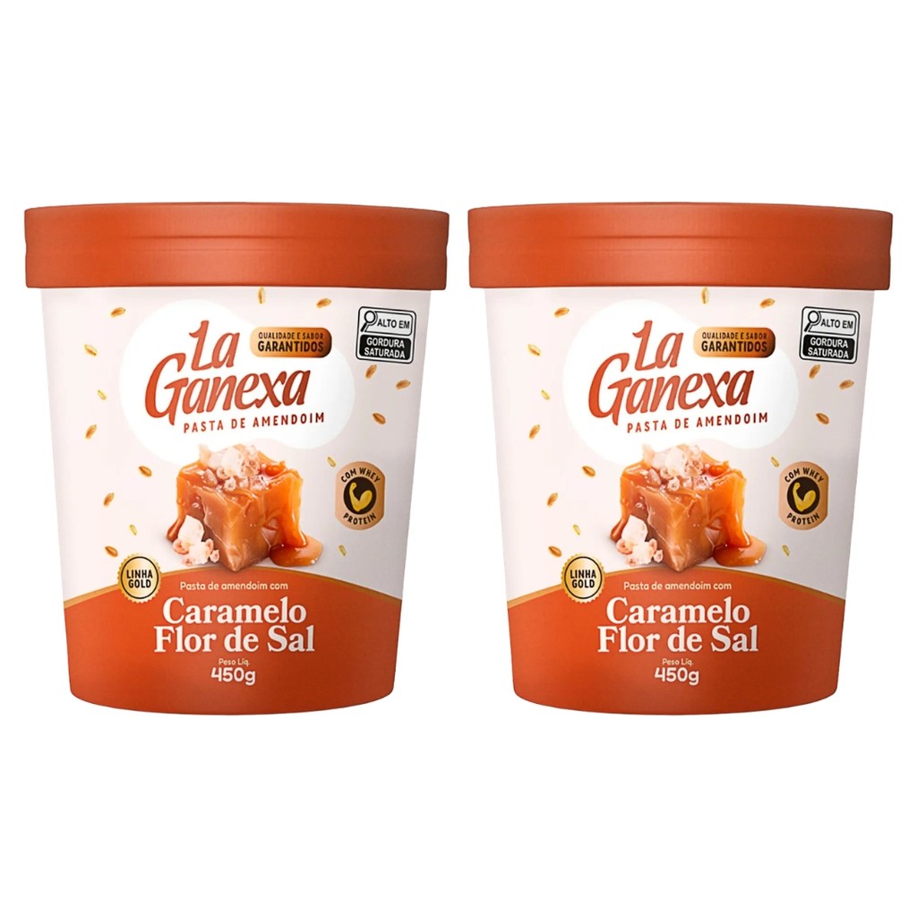 Kit 2x Pasta De Amendoim La Ganexa Caramelo Flor De Sal 450g